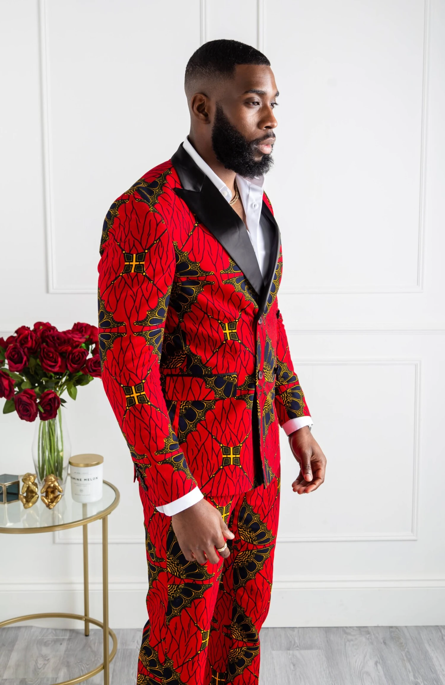 African Blazers For Men - Tailored Fit Double Breasted African Print Formal Blazer - CHARLES - Image 6