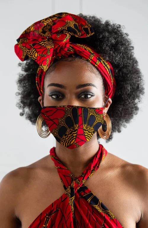 African Print Fabric Mask | Unisex Ankara Face Mask With Filter Pocket - CORDELIA