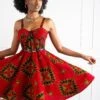 Ankara Corset Fit & Flare Midi Dress - CORDELIA