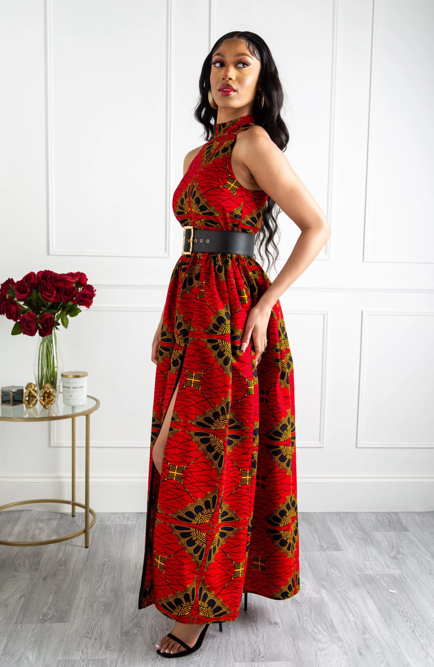 Authentic African Wax Sleeveless Turtleneck Maxi Dress - CORDELIA - Image 5