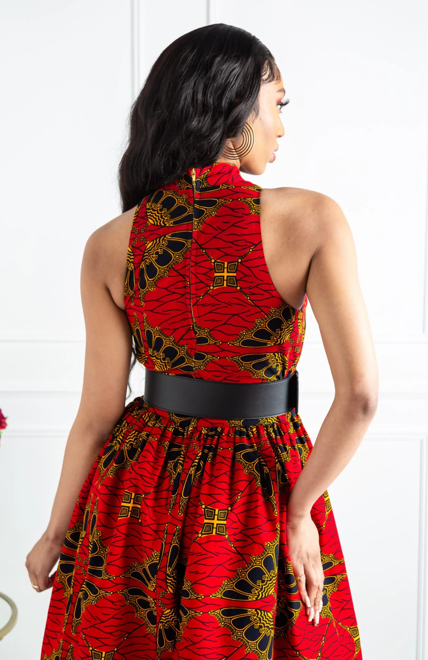 Authentic African Wax Sleeveless Turtleneck Maxi Dress - CORDELIA - Image 6