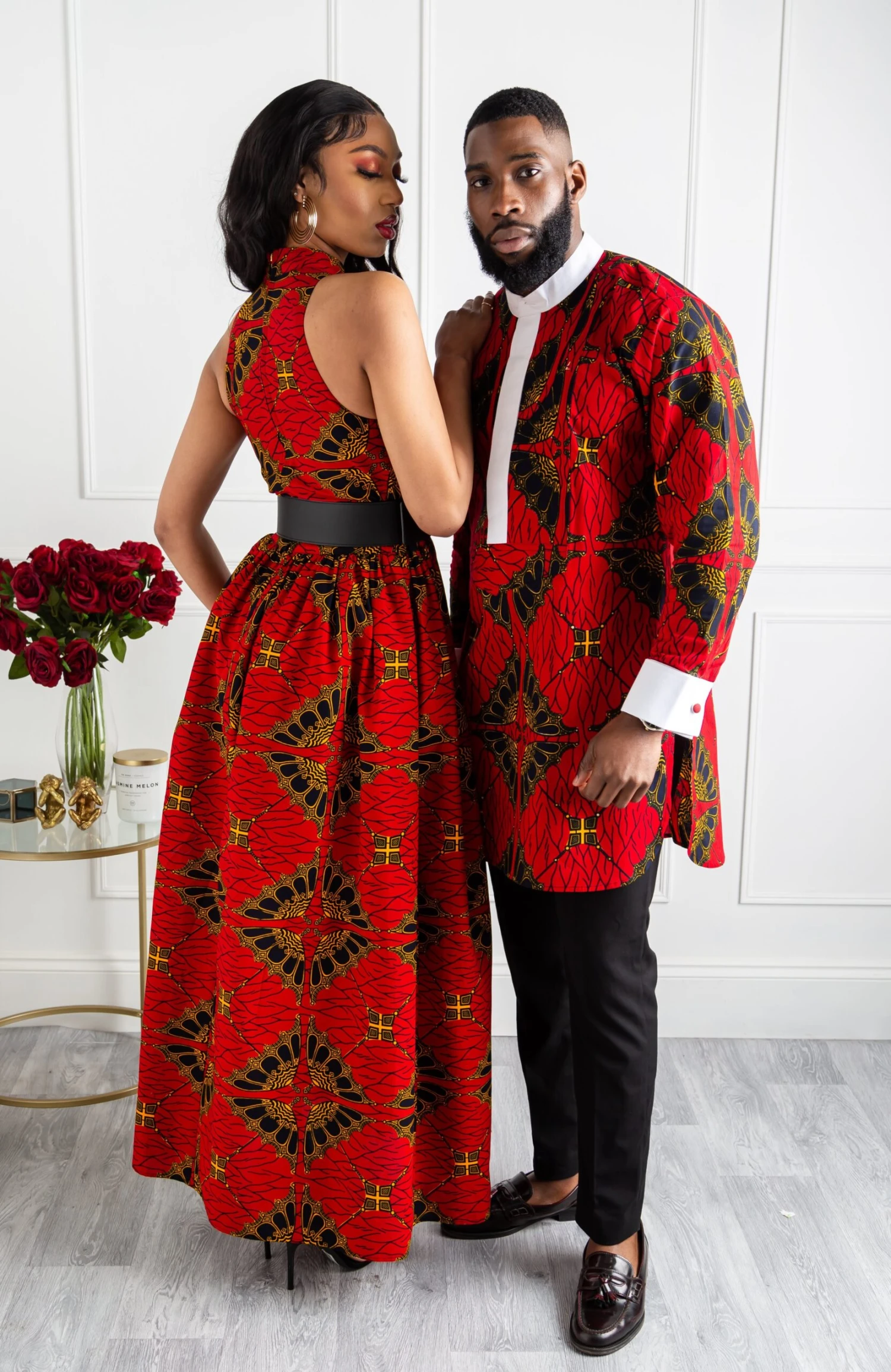 Authentic African Wax Sleeveless Turtleneck Maxi Dress - CORDELIA - Image 2