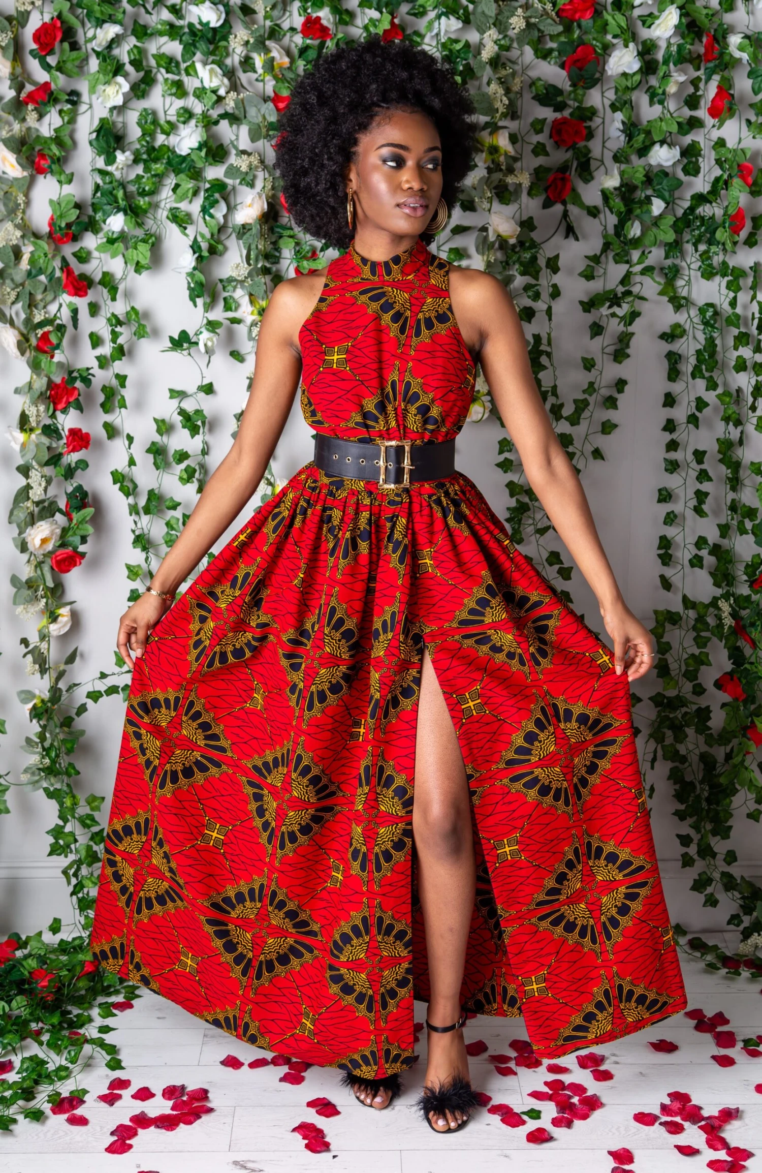 Authentic African Wax Sleeveless Turtleneck Maxi Dress - CORDELIA - Image 8