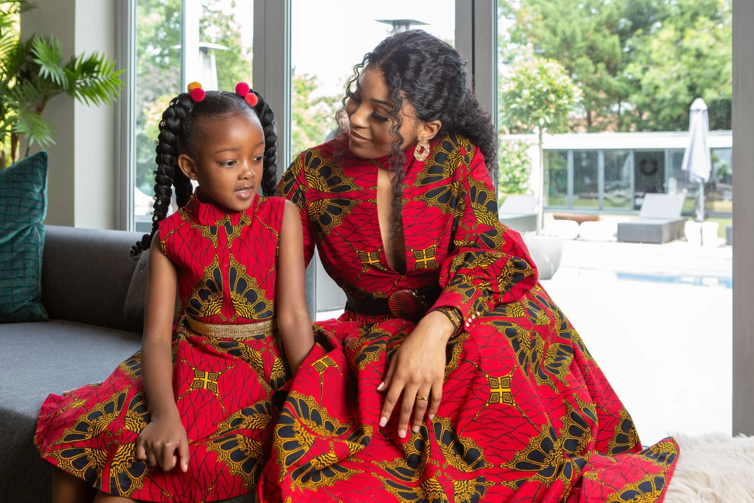 African Print Dress For Girls | Sleeveless Turtleneck Midi Dress For Girls - CORDELIA - Image 15