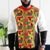 Men's Kente Crew Neck African Print Sweatshirt | V Block | KUMASI