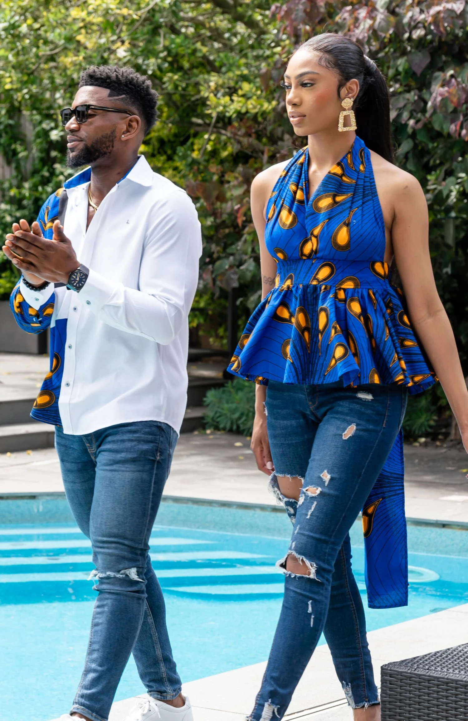 African Peplum Wrap Top Convertible Infinity Halter Top - ELLA - Image 10