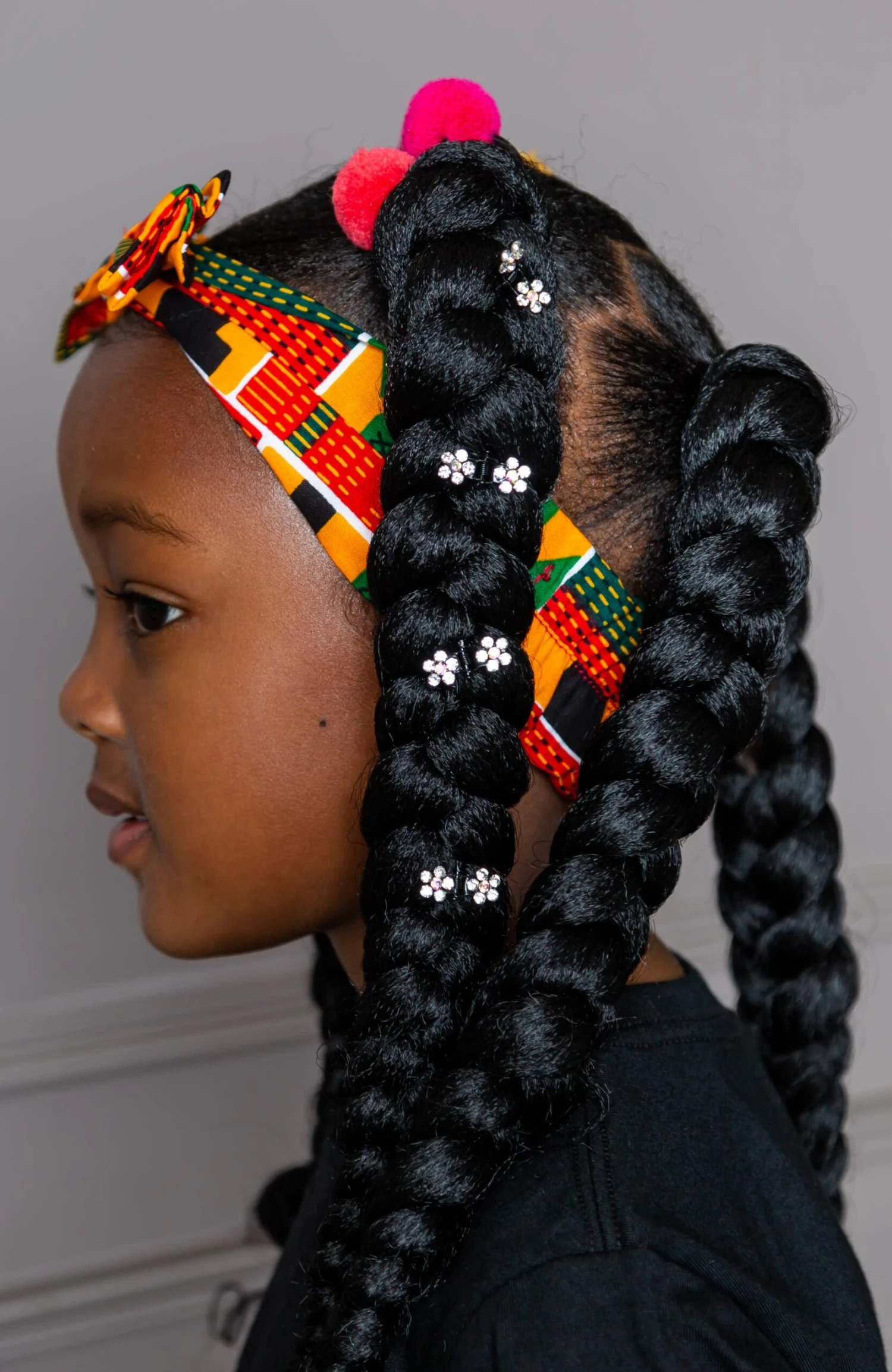 Little Girl's Party Dress | African Print High Neck Midi Dress - KENYA - Image 10