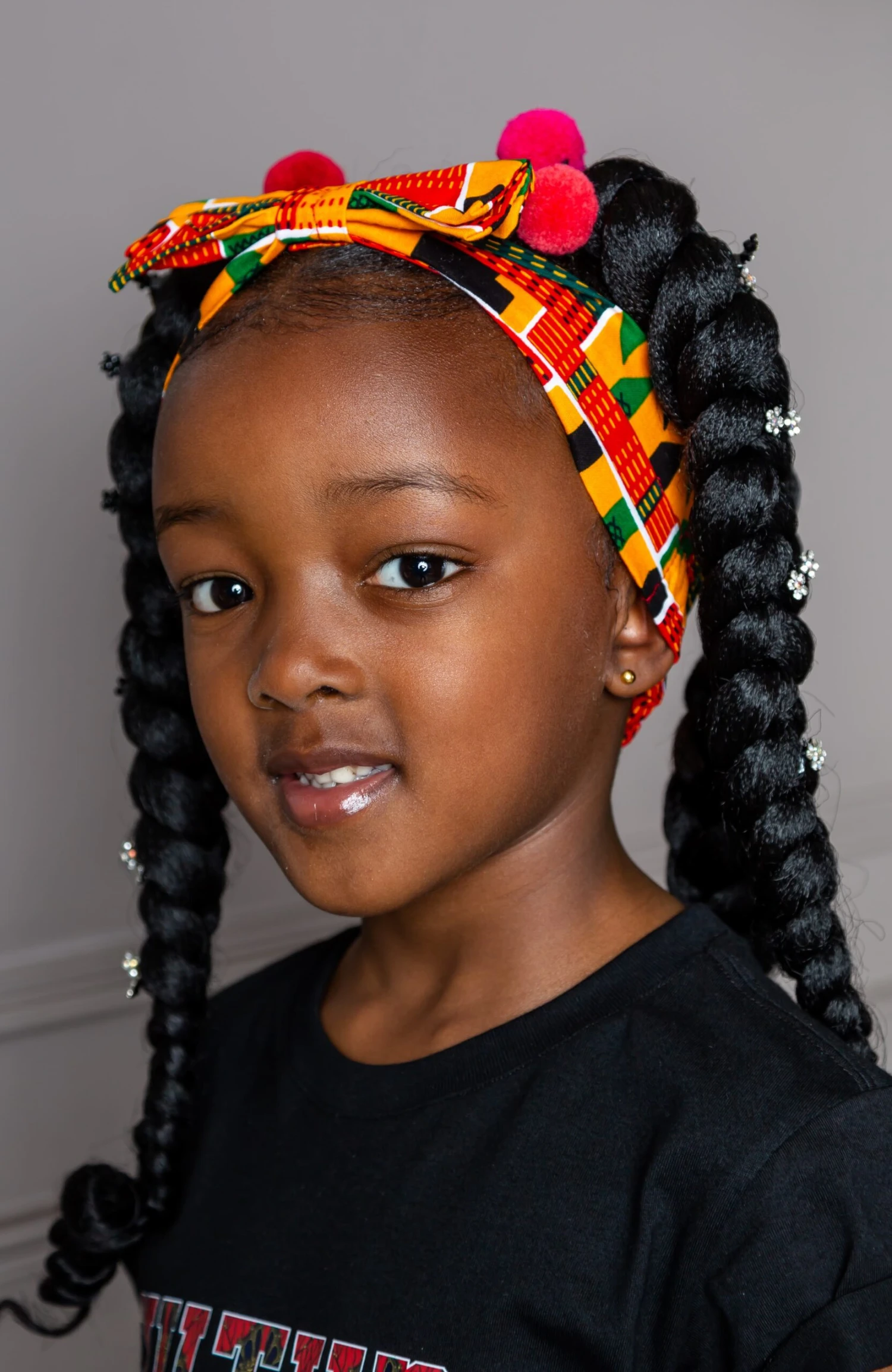 Little Girl's Party Dress | African Print High Neck Midi Dress - KENYA - Image 9