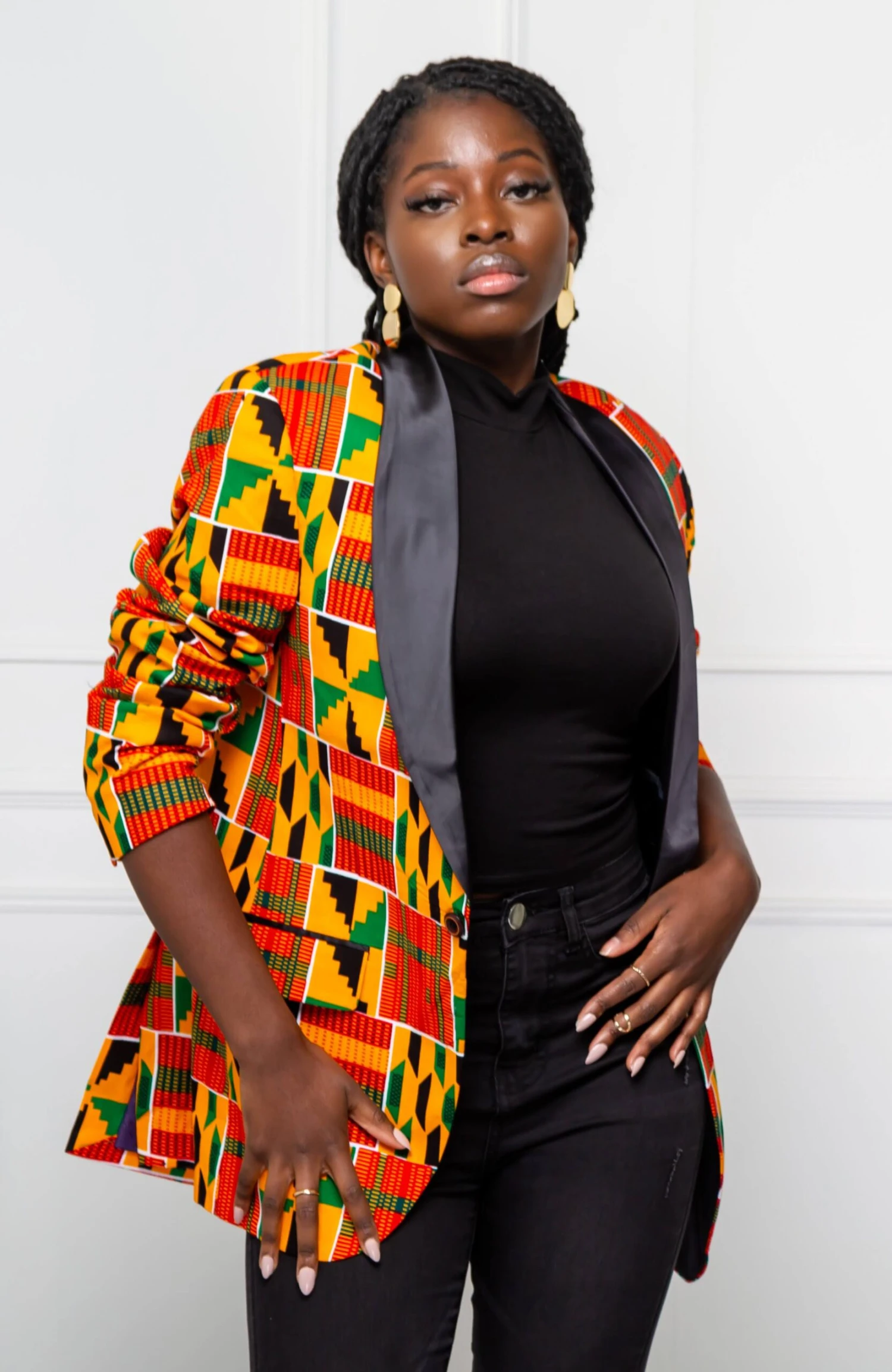 Tailored Fit Shawl Collar | Unisex African Print Blazer - KENYA - Image 2