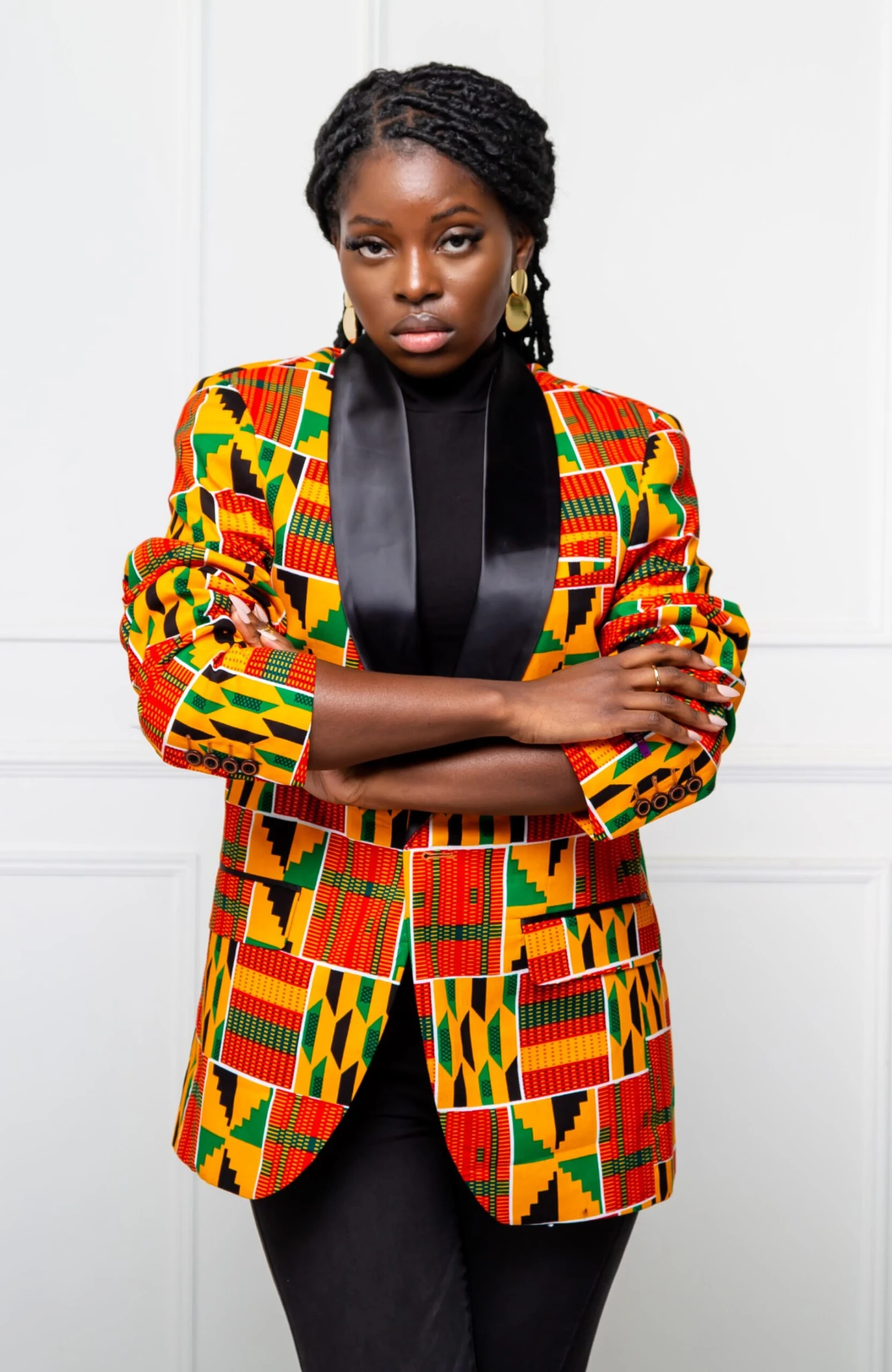 Tailored Fit Shawl Collar | Unisex African Print Blazer - KENYA - Image 5