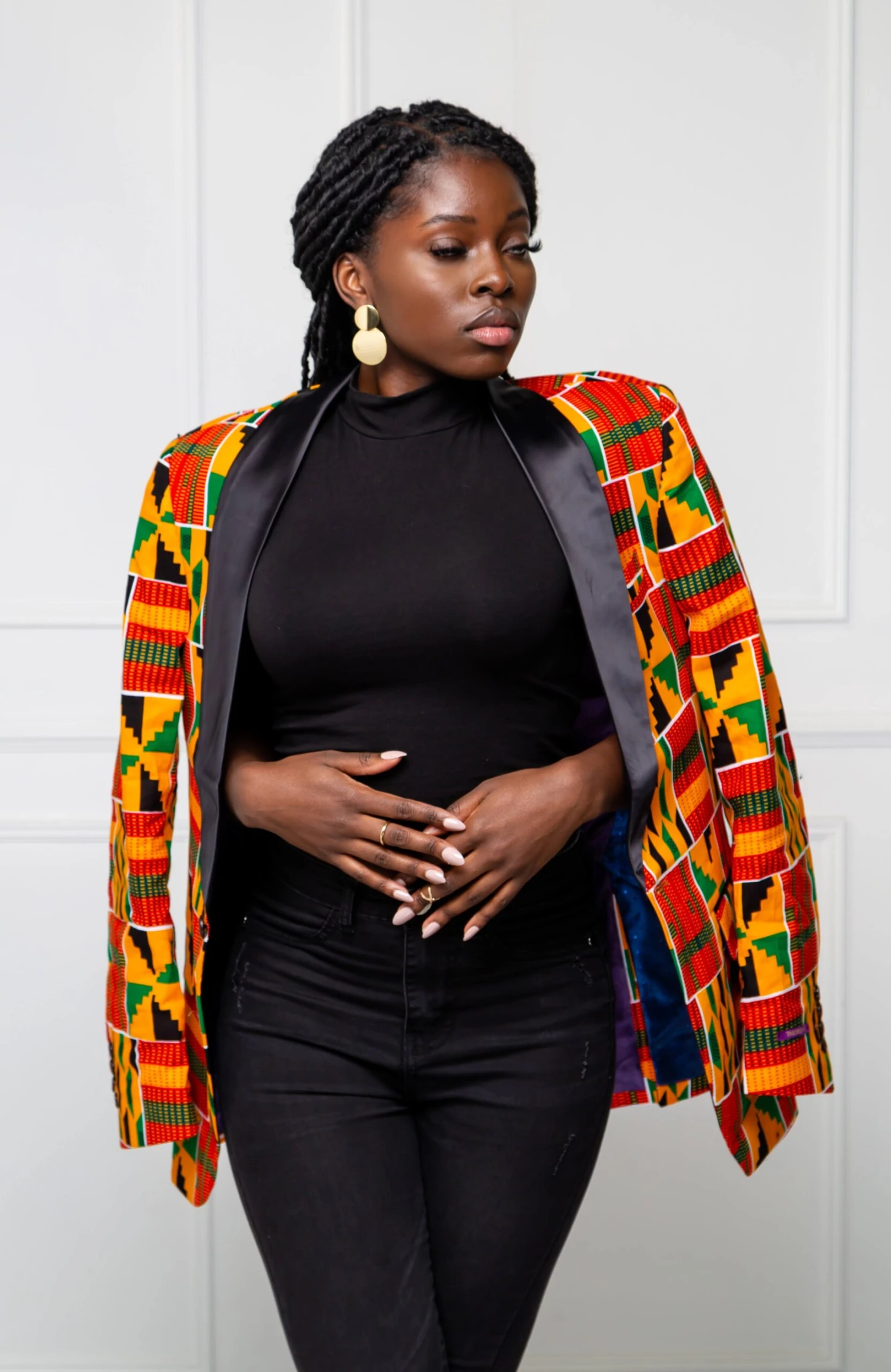 Tailored Fit Shawl Collar | Unisex African Print Blazer - KENYA - Image 9