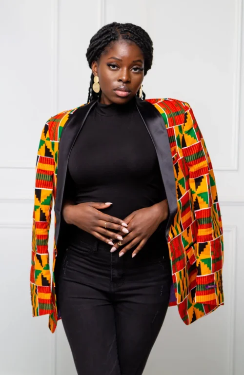 Tailored Fit Shawl Collar | Unisex African Print Blazer - KENYA