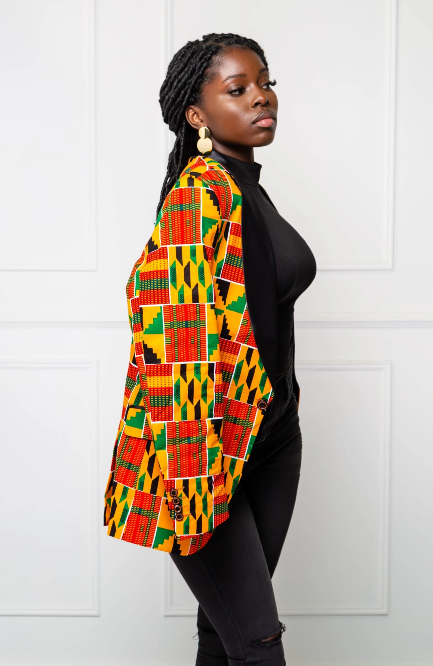 Tailored Fit Shawl Collar | Unisex African Print Blazer - KENYA - Image 10