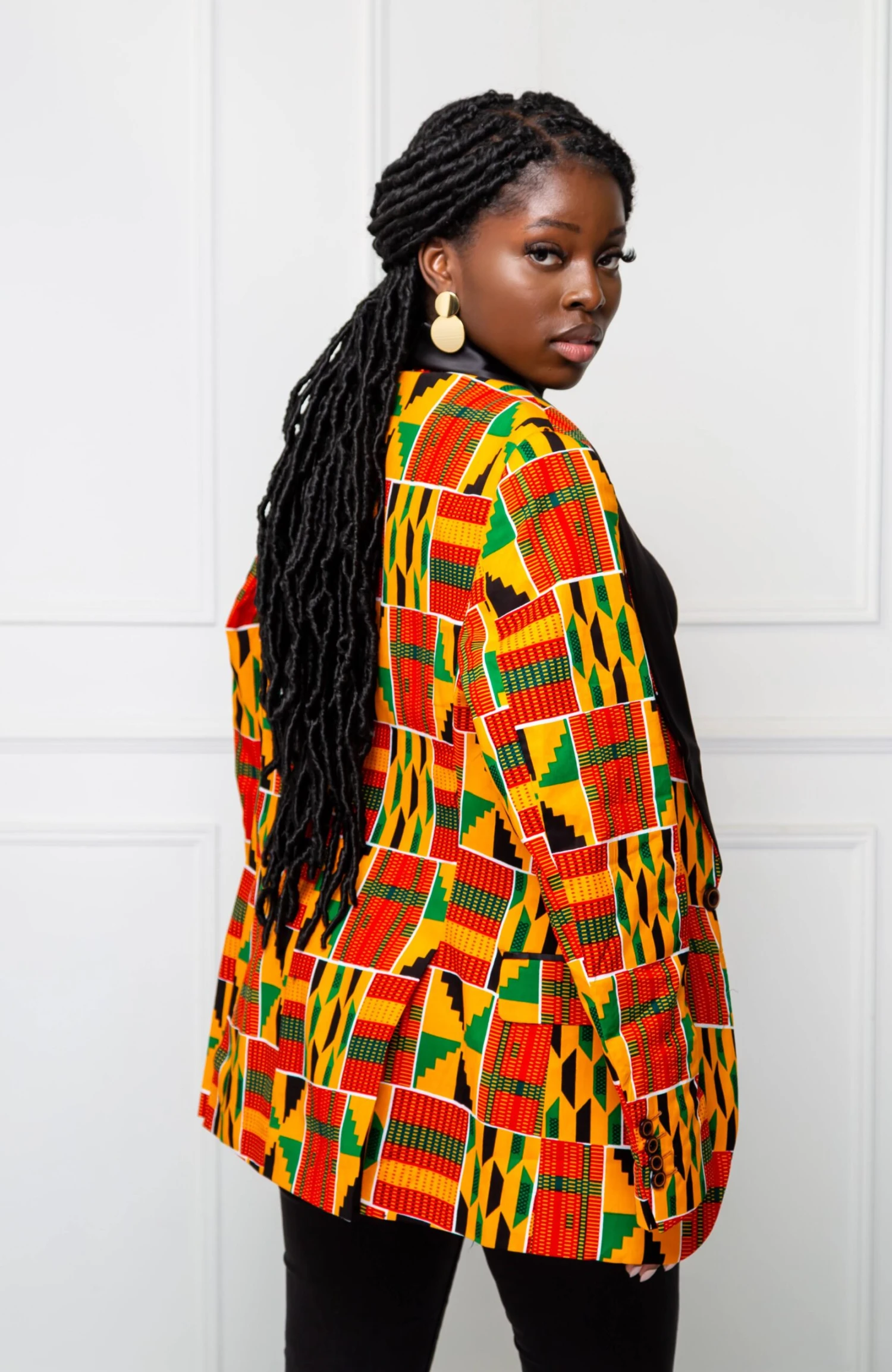 Tailored Fit Shawl Collar | Unisex African Print Blazer - KENYA - Image 8