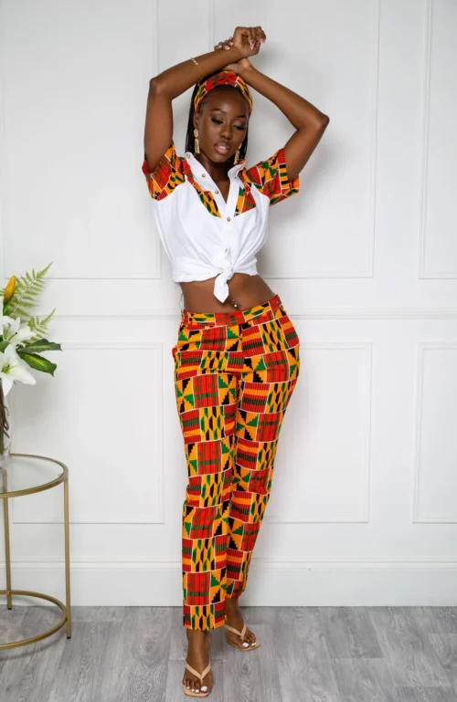 Women's African Print Pants | Unisex Ankara Fashion Tailored Fit Trousers For Girls - KENYA