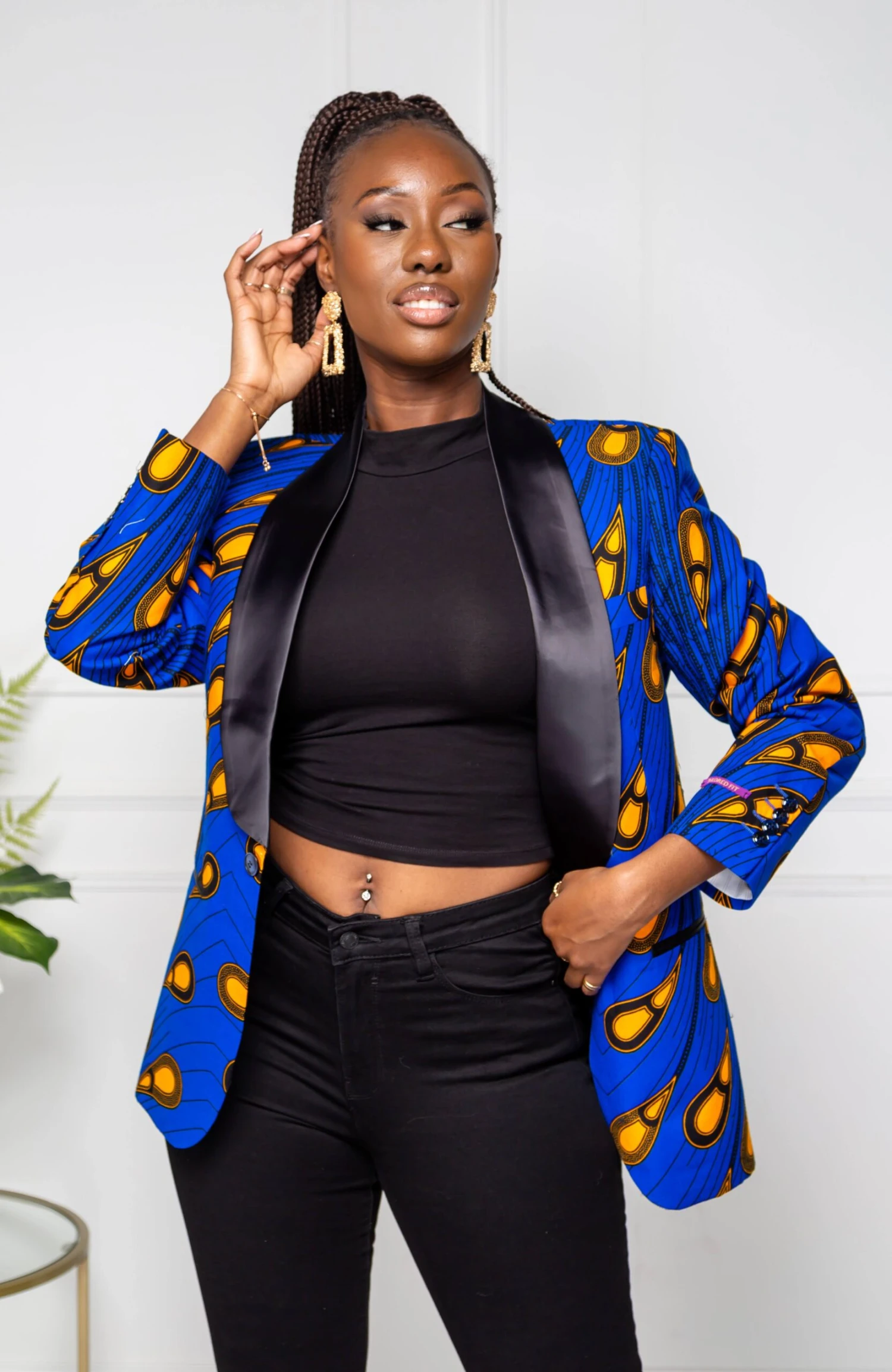 African Print Womens Dashiki Blazer - Modern Fit Shawl Collar Unisex African Print Tuxedo For Women - ELLA - Image 7