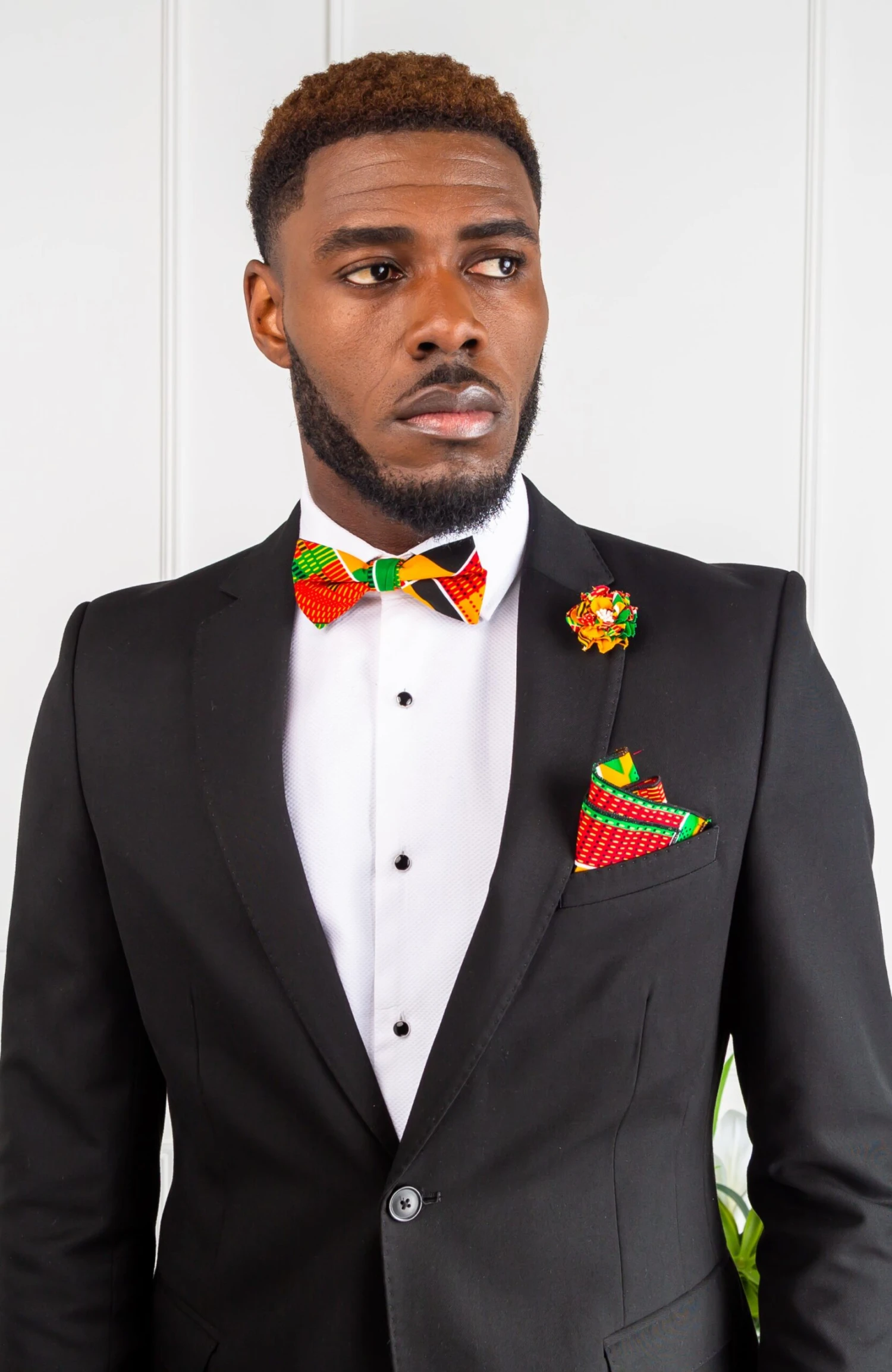 Multi-colored African Wax Necktie And Bowtie - KENDRICK - Image 4
