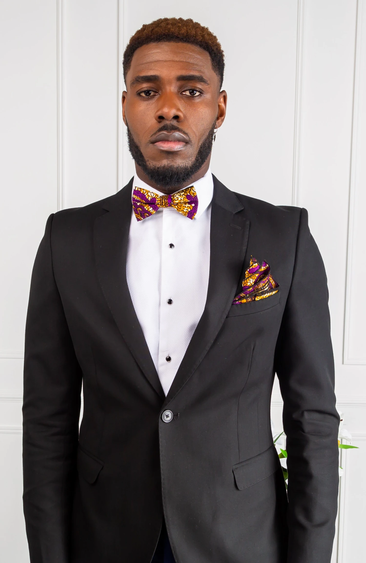 African Print Bowtie Set - Ankara Wedding Bowtie Set 3 Pieces - JACKSON - Image 2