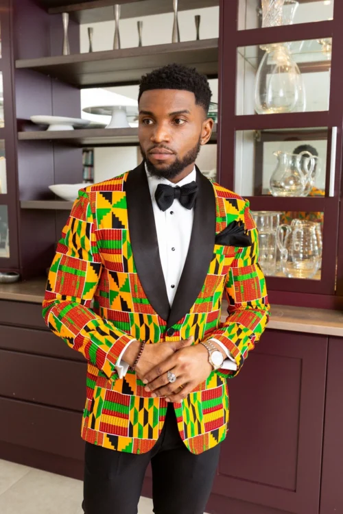 Tailored Fit Shawl Collar | African Print Blazer - KENDRICK