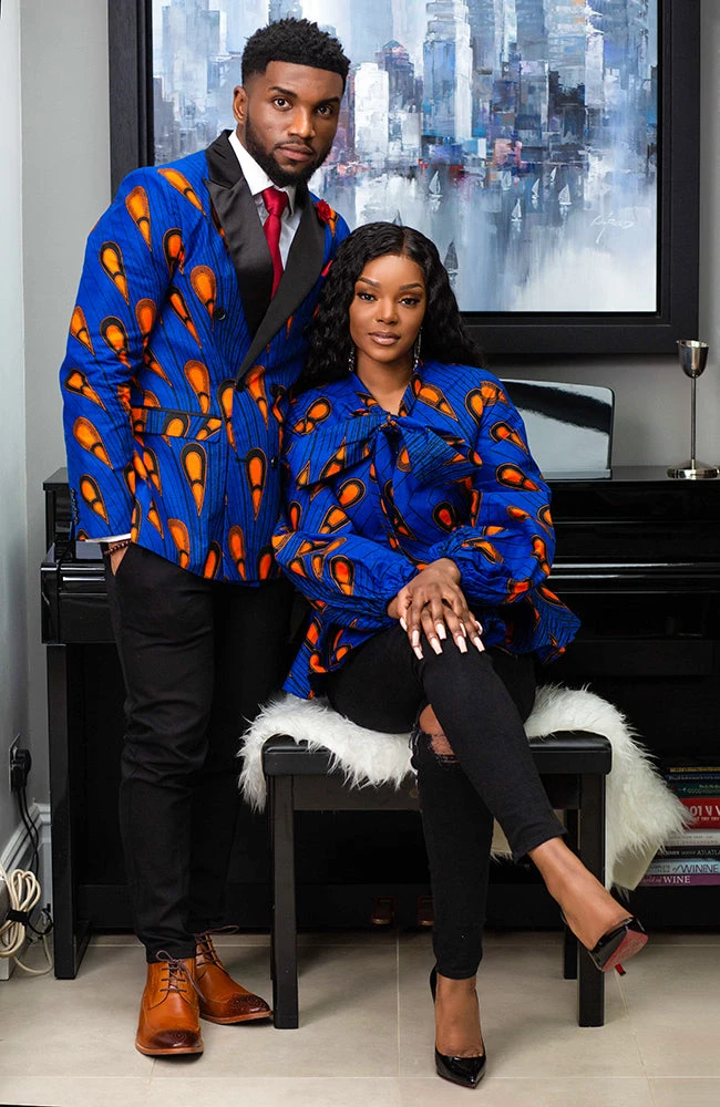 African Print Pussybow Peplum Blouse - ELLA - Image 13