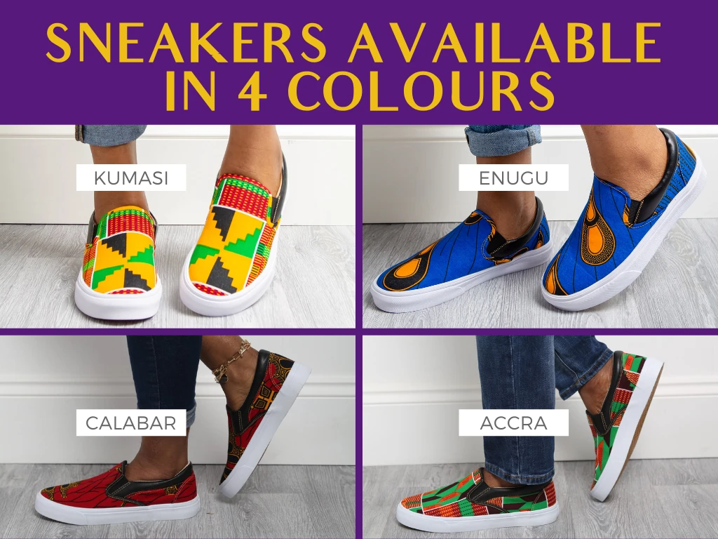 African Print Sneaker Shoes Light Weight Slip-on Trainer - KUMASI - Image 12