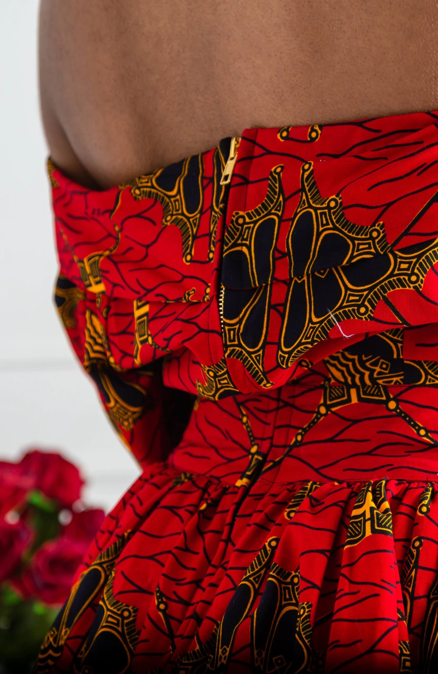 Surplice Off Shoulder Midi Dress With Balloon Sleeves - CORDELIA - Image 10