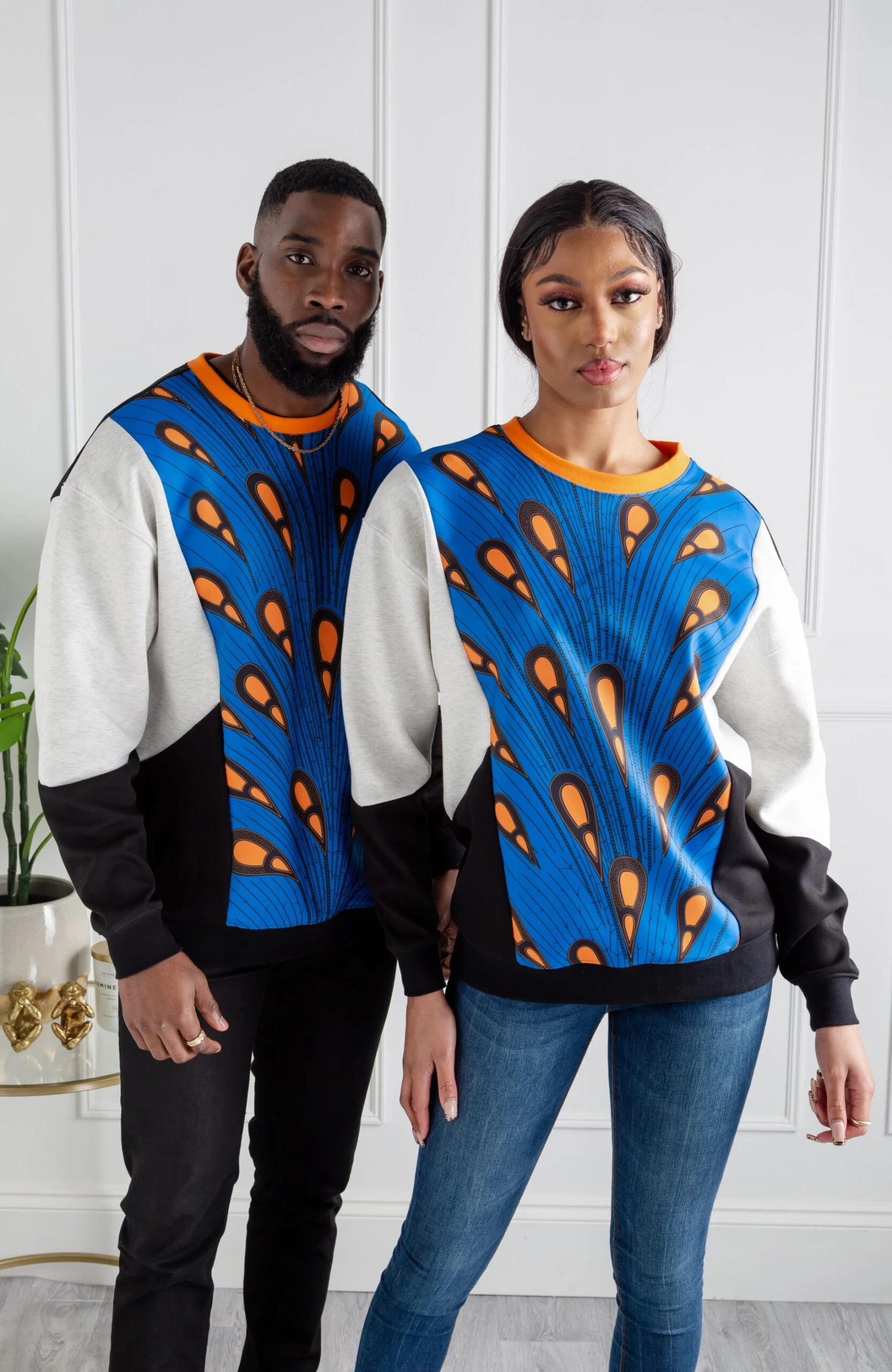 Men's African Print Crew Neck Sweatshirt | V Block Sweatshirt | ENUGU - Image 6