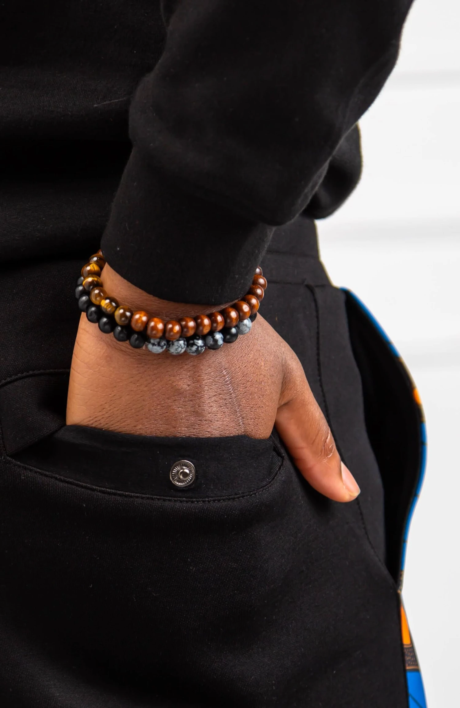 Men's Ankara Joggers | Asymmetric Stripe African Print Sweatpants | ENUGU - Image 4