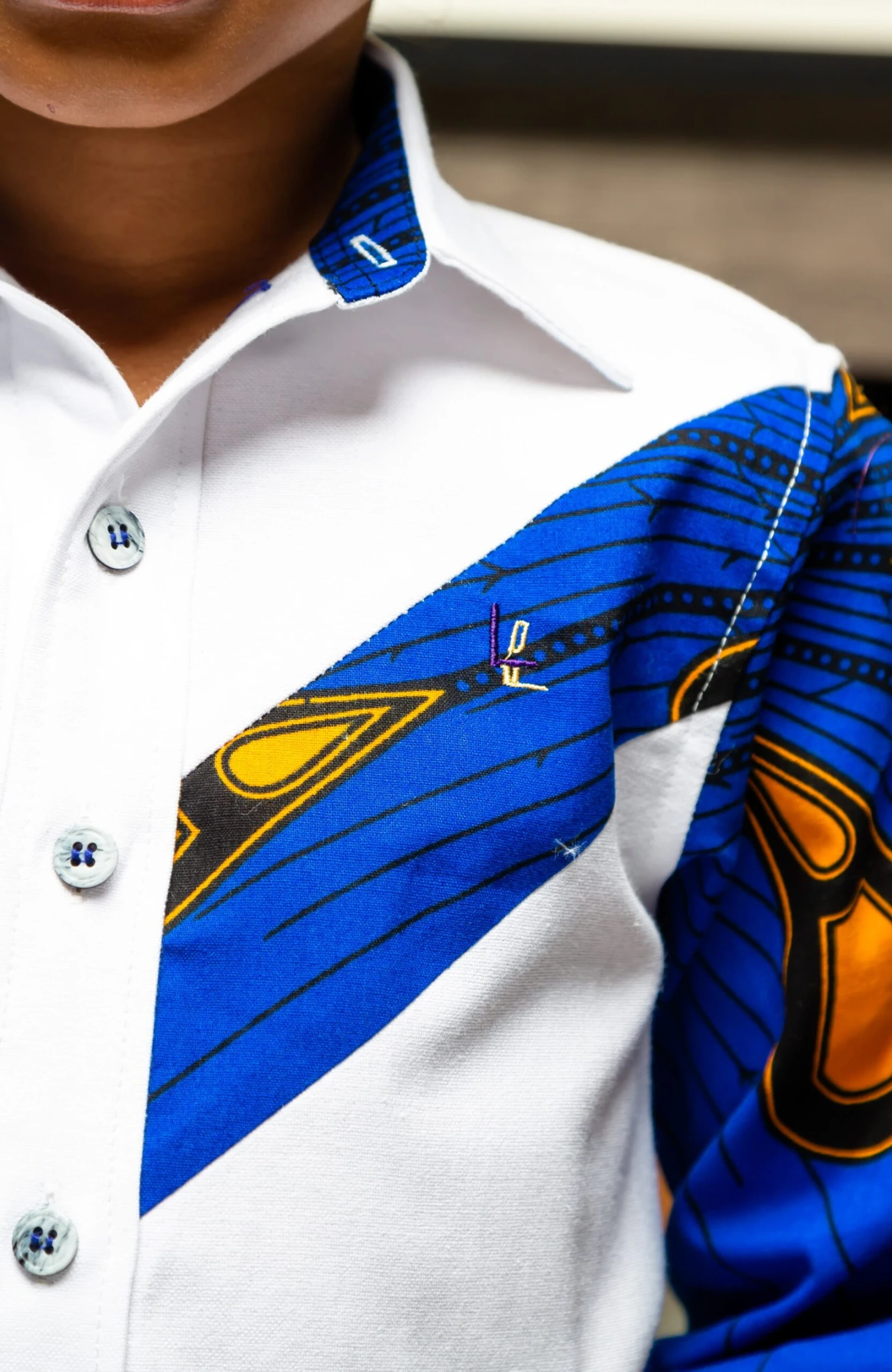 Boys Tailored-Fit African Print Shirt | V-Shaped Ankara Shirt For Boys - ELIJAH - Image 8