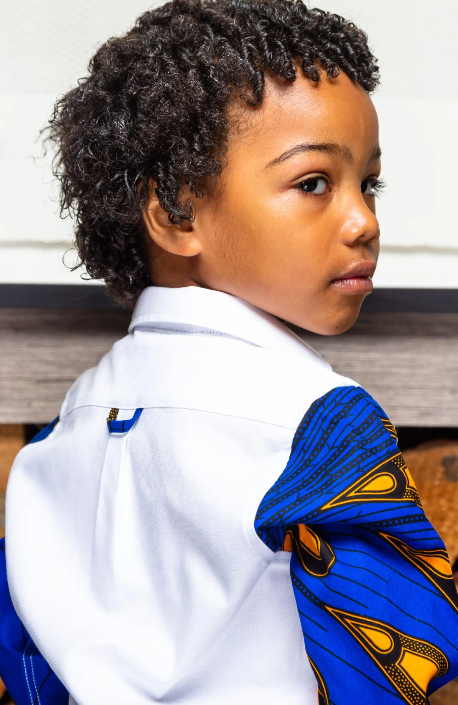 Boys Tailored-Fit African Print Shirt | V-Shaped Ankara Shirt For Boys - ELIJAH - Image 6