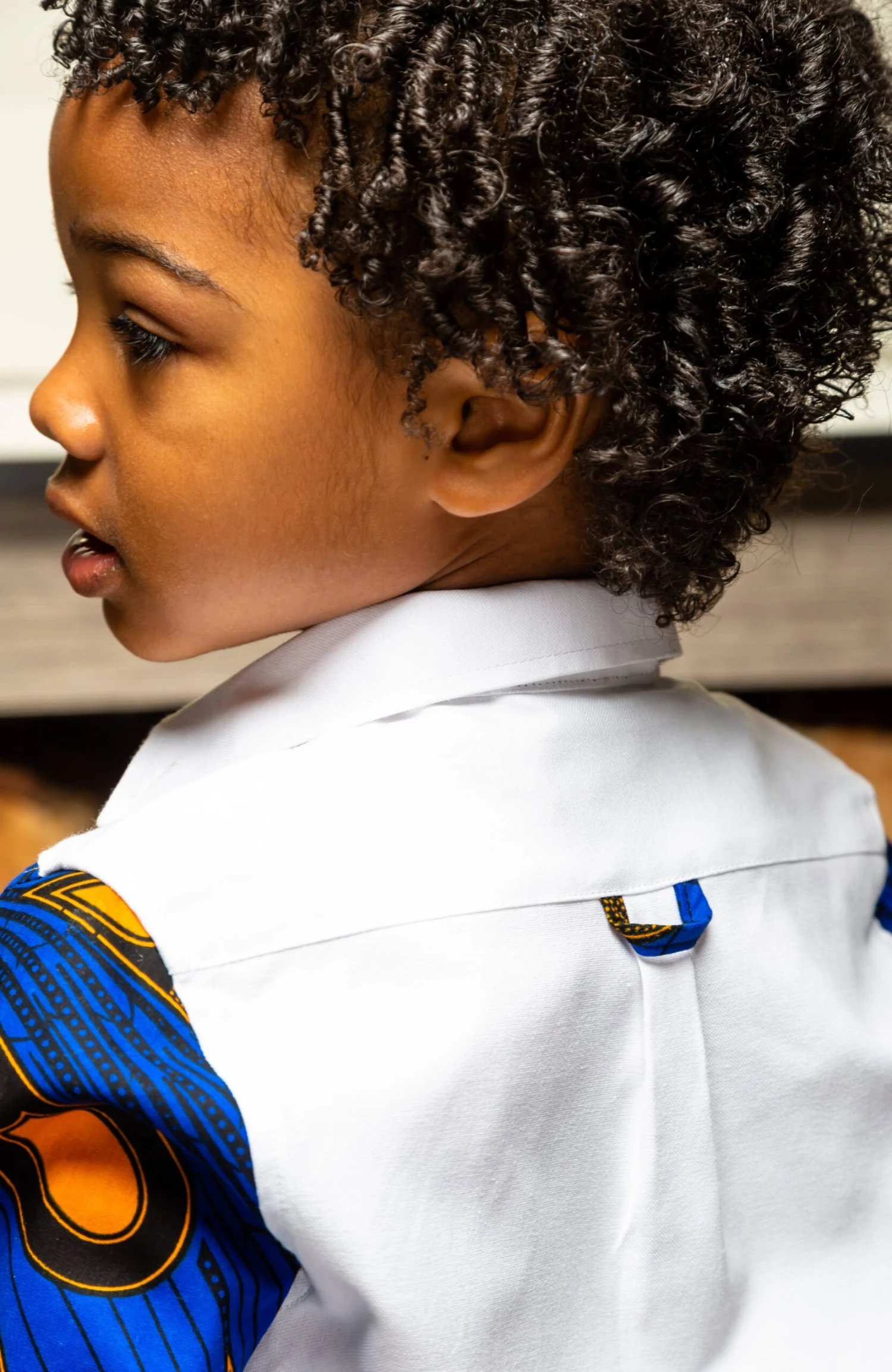 Boys Tailored-Fit African Print Shirt | V-Shaped Ankara Shirt For Boys - ELIJAH - Image 9